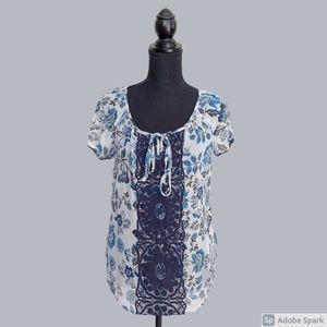 Kut from the Kloth floral tie neck blouse XS